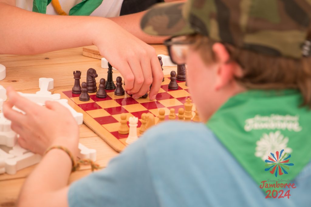 Participants playing boardgames