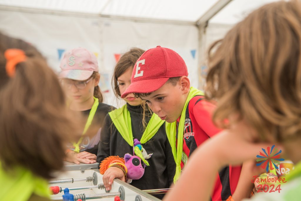 Some Noa's Club members play table football