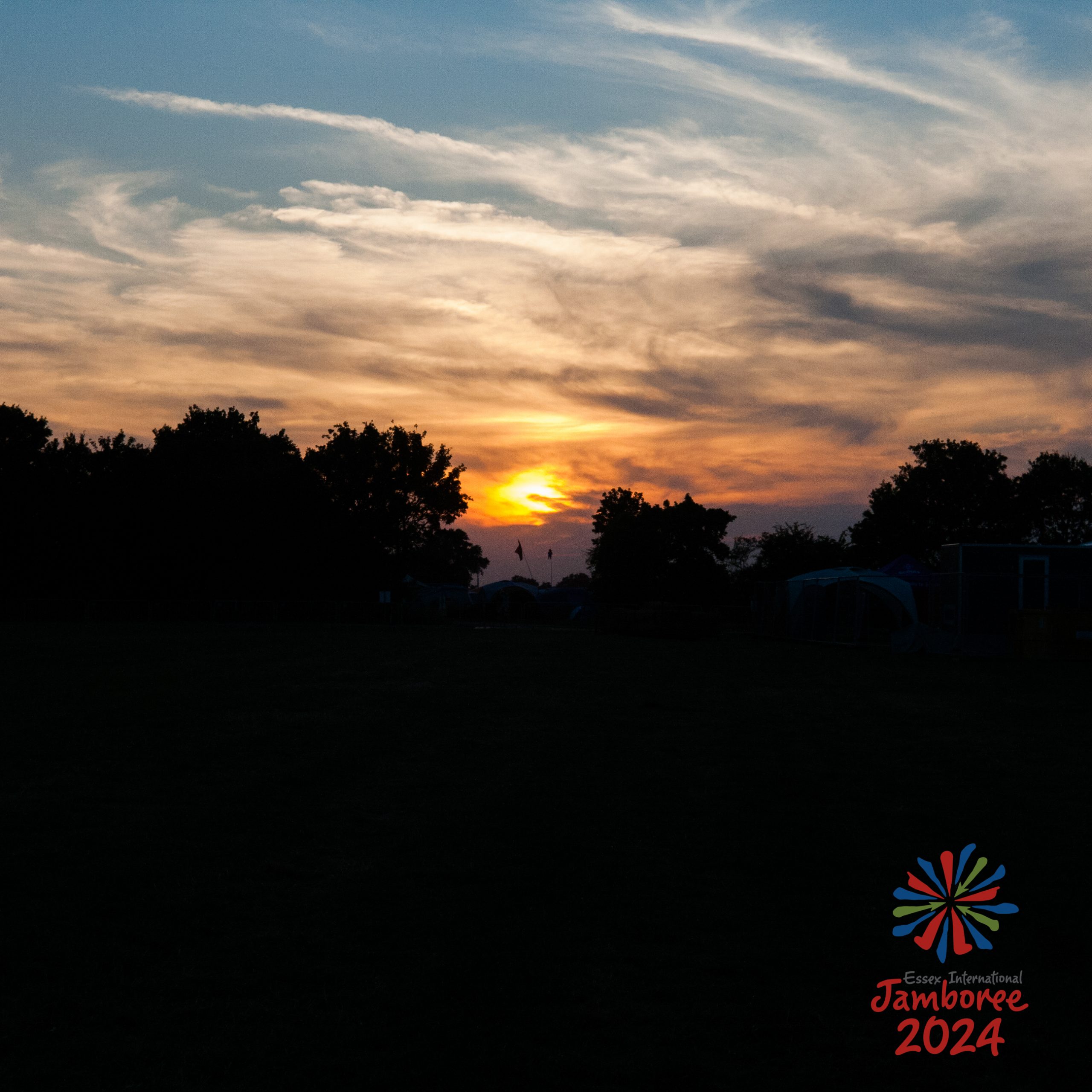 A sunset with wispy clouds.