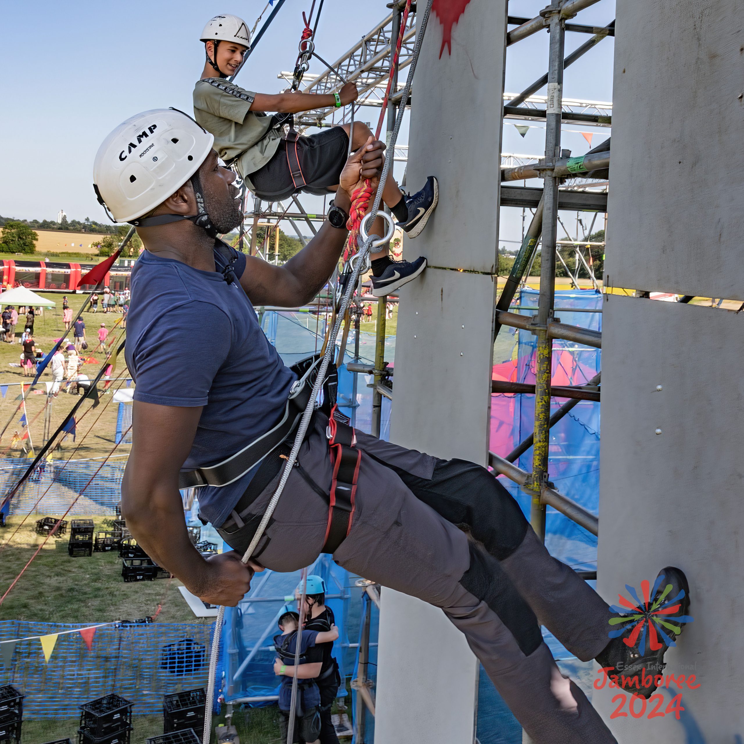 Dwayne Fields abseiling.