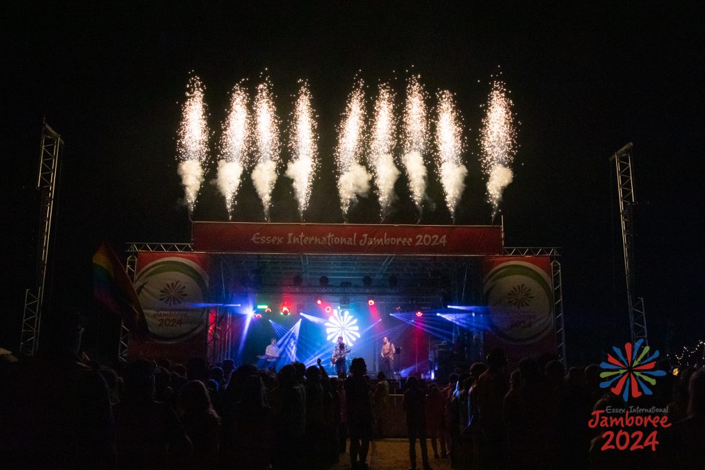 The EIJ main stage with pyrotechnics above.